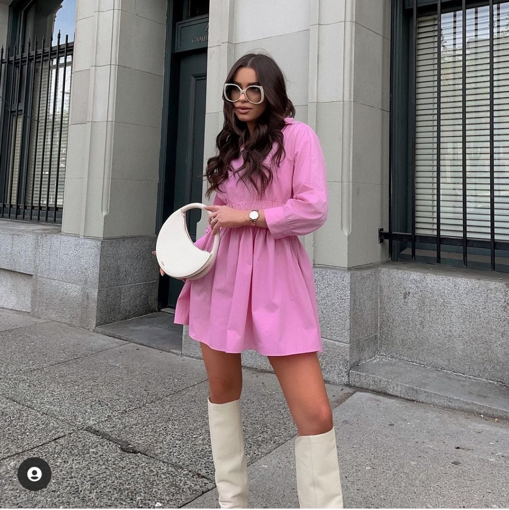 Zara * Pink Short Poplin Dress - Picture 2 of 16